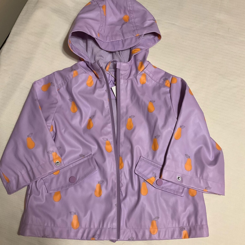 Zara Purple and Orange Raincoat with Hood